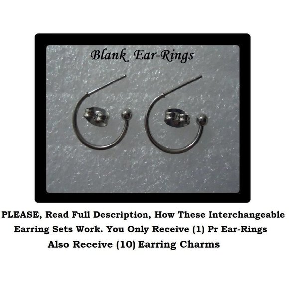 5/$20 Sweet Donut Ice Cream Party Interchangeable Charm Earrings-5 Pairs in Set - Picture 4 of 7